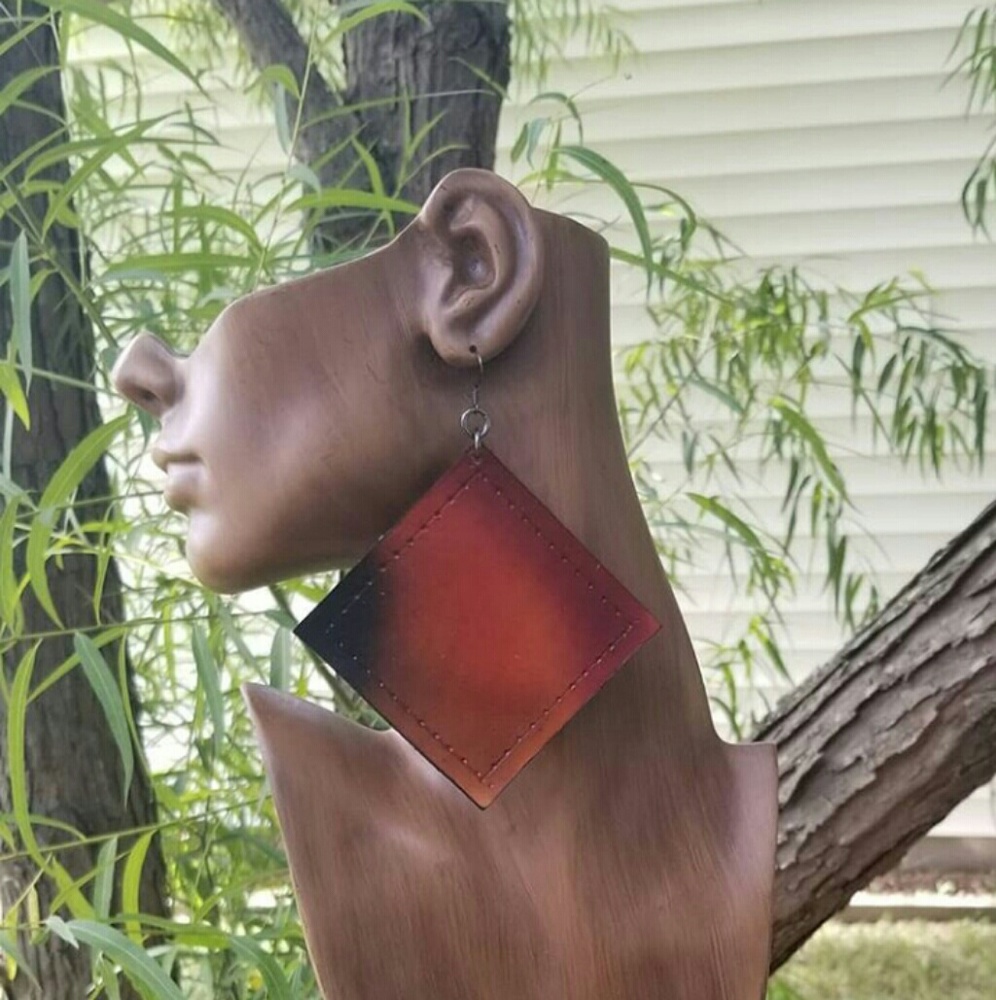 Leather Diamond Shaped Earrings